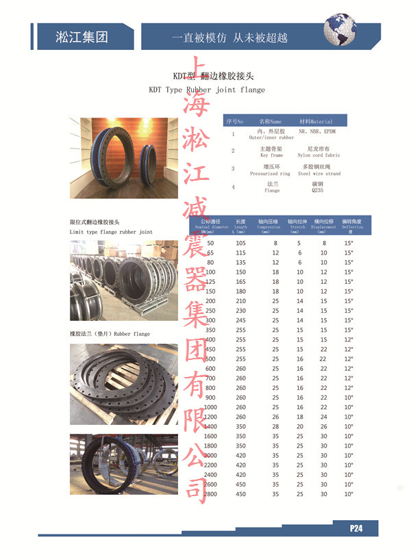 KDT型端面全密封限位式大翻边橡胶接头