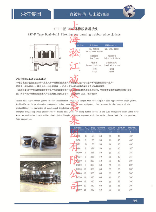 KST-F型双球体防震橡胶接头【实拍】